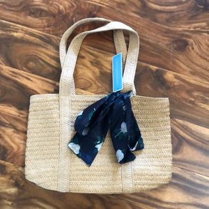 Draper James Straw Bag w/ Scarf